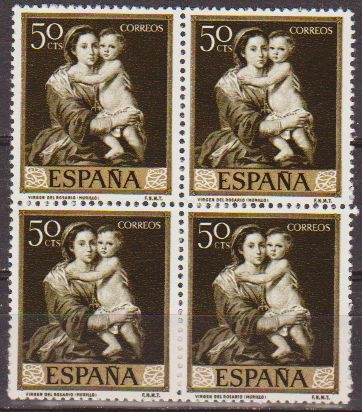 z vendido España 1960 1272 Sello ** B4 Bartolomé Esteban Murillo Virgen del Rosario 50c Timbre Espagne Spain Spagna